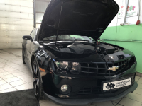 Отключение и удаление катализаторов, установка пламегасителей на Chevrolet Camaro 3.6i 308hp (Фото 3)